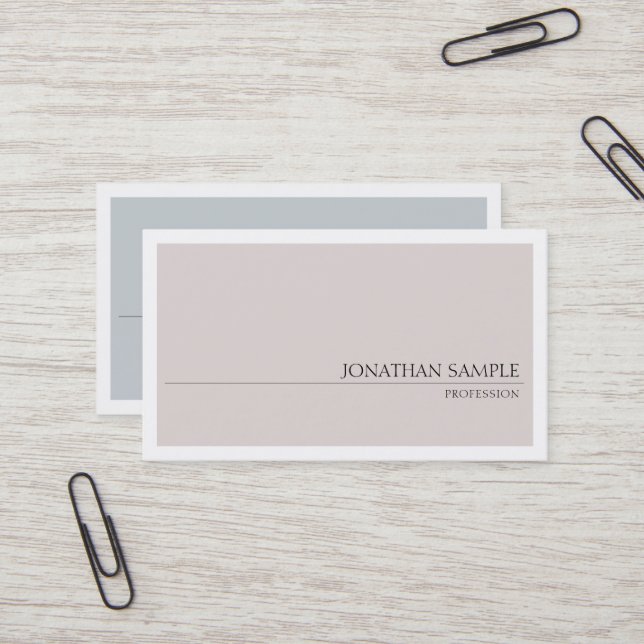 Elegant Colors Sleek Modern Plain Professional Business Card (Front/Back In Situ)