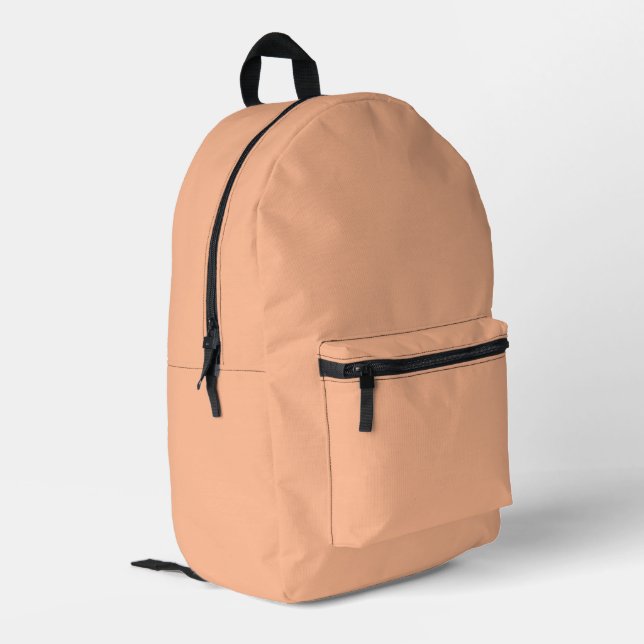 Elegant Colors - Soft Peach Printed Backpack (Back Corner Left)