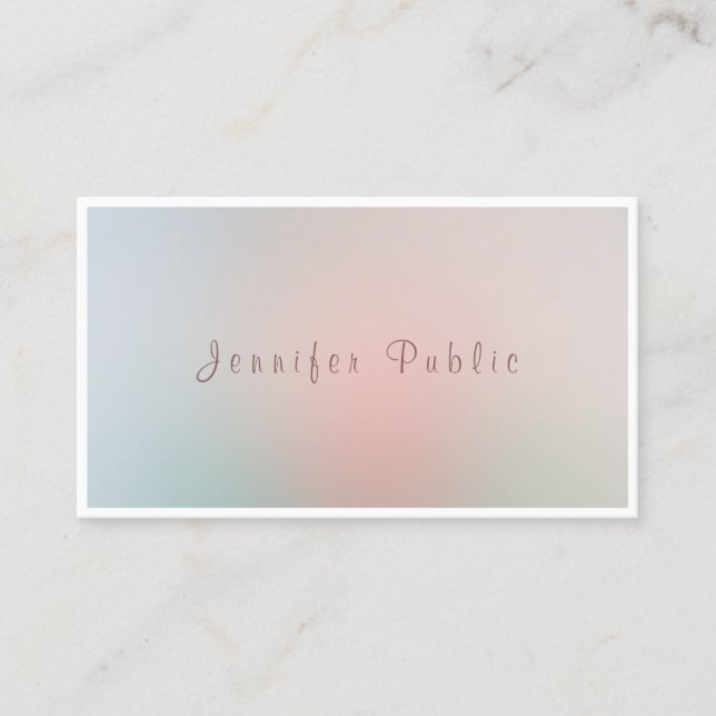 Elegant Colors Template Modern Script Monogram Business Card (Front)