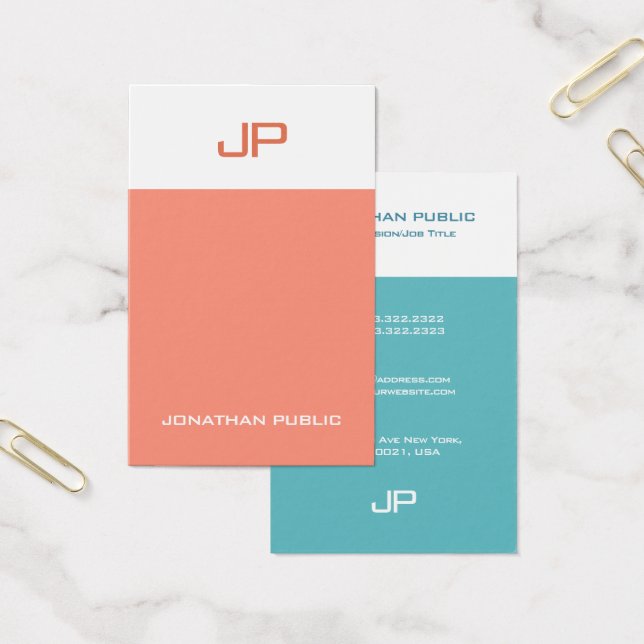 Elegant Colors Trendy Design Modern Monogram (Office)