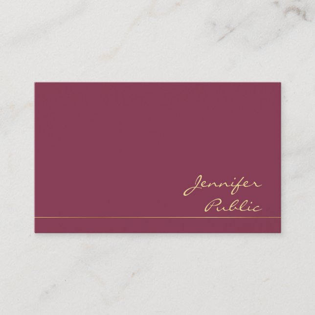 Elegant Colors Trendy Modern Silk Finish Luxury Business Card (Front)