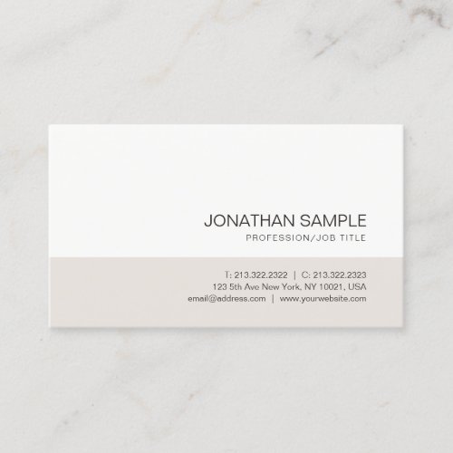 Elegant Colors Trendy Simple Professional Plain Business Card