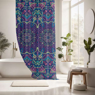 Elegant colourful seamless pattern shower curtain