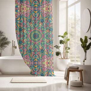 Elegant colourful seamless pattern shower curtain