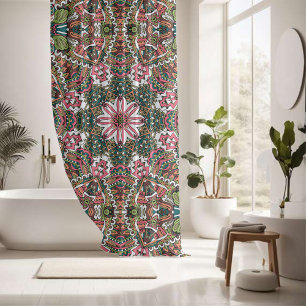Elegant colourful seamless pattern shower curtain