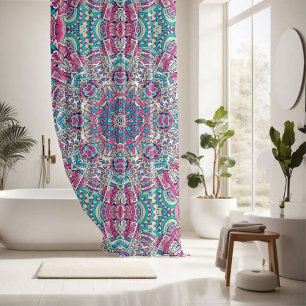 Elegant colourful seamless pattern shower curtain