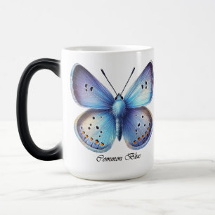 Elegant Common Blue Butterfly Wrap  Color Morph Mug