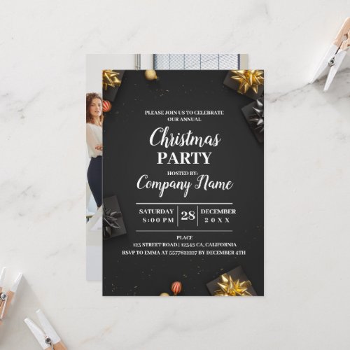 Elegant Company Cocktail Christmas Party Invitation