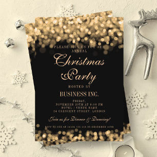 Elegant Company Corporate Christmas Party Gold Invitation