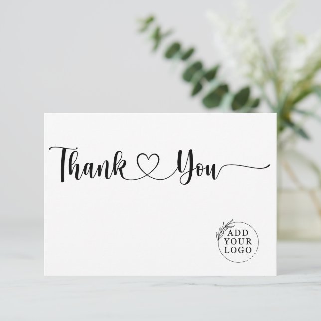 Elegant Company Logo Business Thank You Card (Standing Front)