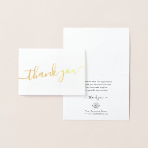 Elegant Company Logo Thank You for Your Business Foil Card