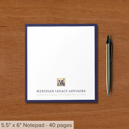 Elegant Company Monogram Notepad
