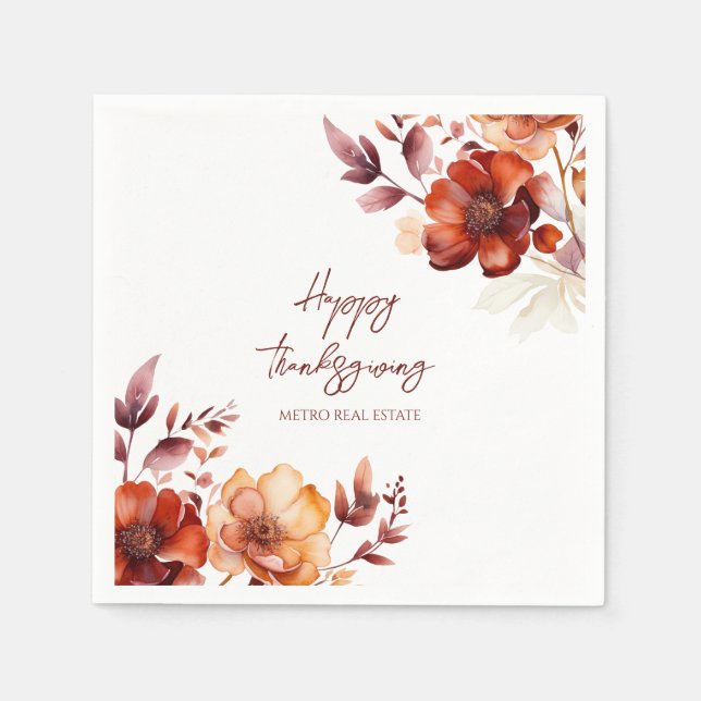Elegant Company Thanksgiving Party  Napkins (Front)