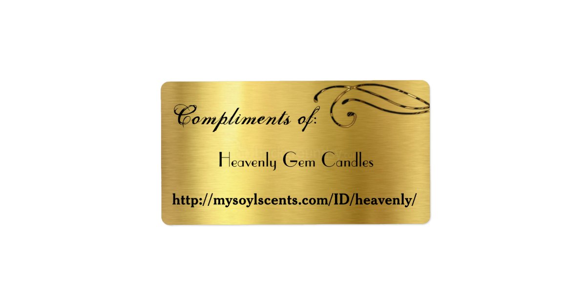 Elegant Compliments Of: Labels, Gold Label | Zazzle