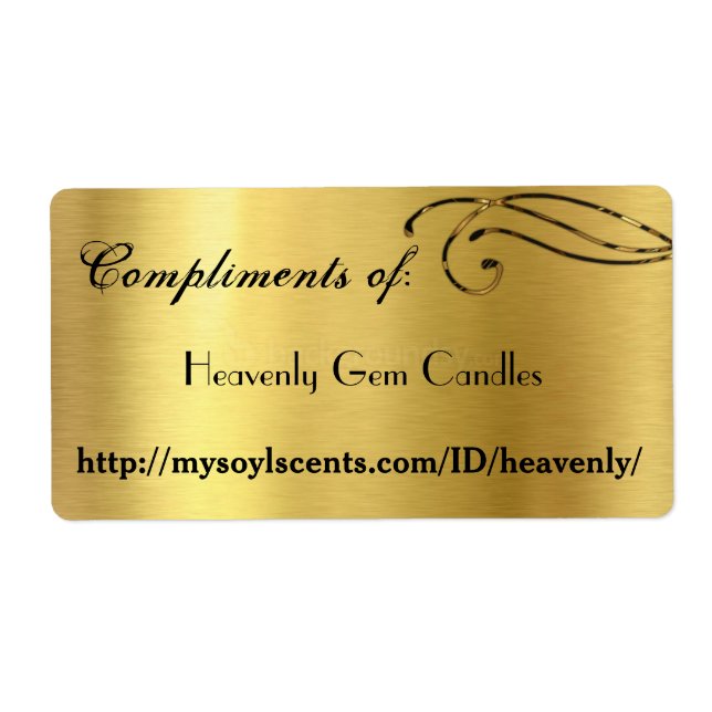 Elegant Compliments Of: Labels, Gold Label (Front)