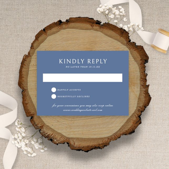 Elegant Coneflower Botanical Dusty Blue Wedding RSVP Card (Creator Uploaded)