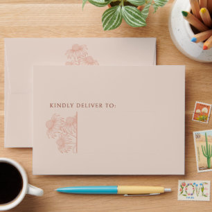 Elegant Coneflower Terracotta Wedding Envelope