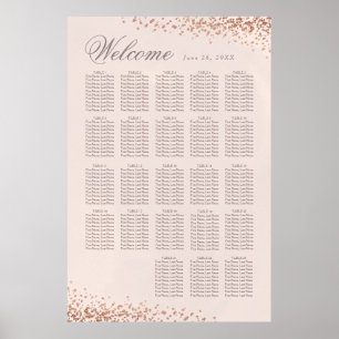 Elegant confetti 20 + Table Wedding Seating Poster