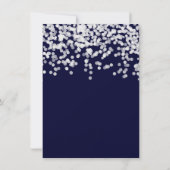 Elegant Confetti Any Color Navy Blue and White Save The Date (Back)