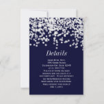 Elegant Confetti Any Color Navy Blue and White Save The Date
