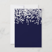 Elegant Confetti Any Color Navy Blue and White Save The Date (Back)