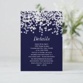Elegant Confetti Any Color Navy Blue and White Save The Date (Standing Front)