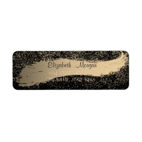 Elegant Confetti Brush StrokeBlack Address Label