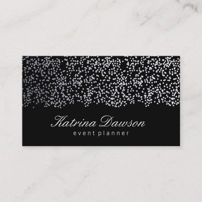 Elegant Confetti Business Card (Front)