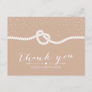 Elegant Confetti Dots Tying the Knot Thank You Postcard