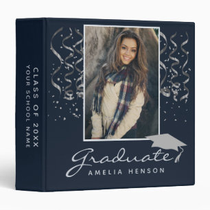 Elegant Confetti Graduation Graduate Photo Album 3 Ring Binder