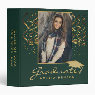 Elegant Confetti Graduation Graduate Photo Album 3 Ring Binder
