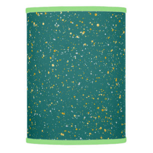 Elegant Confetti Space - Teal Green & Gold,Silver Lamp Shade
