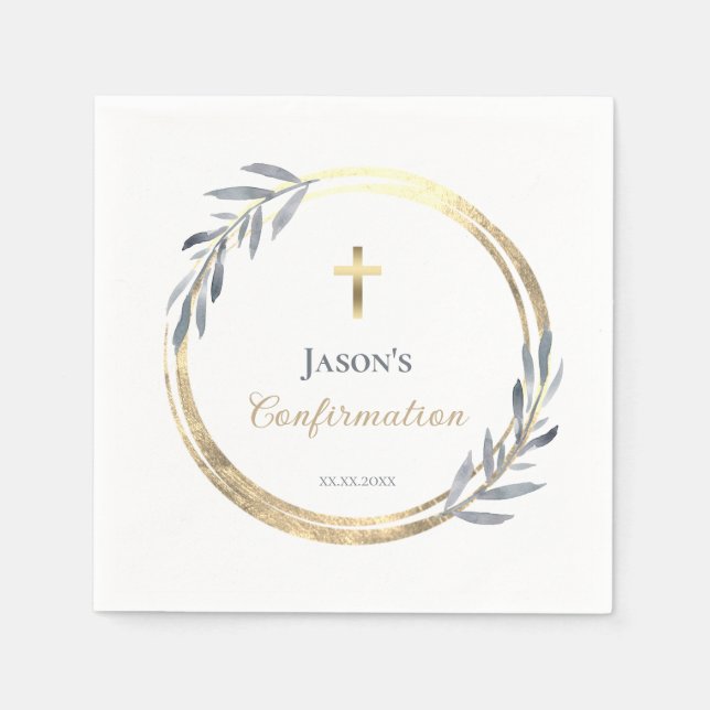 elegant Confirmation  Napkins (Front)