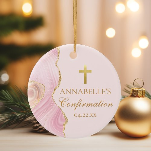 Elegant Confirmation Pink Gold Custom Keepsake