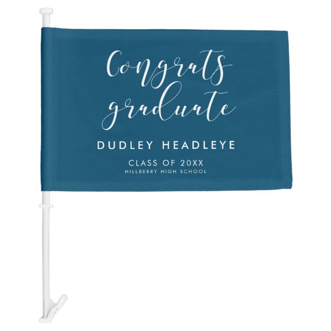 Elegant Congrats graduate Graduation Car Flag (Front)