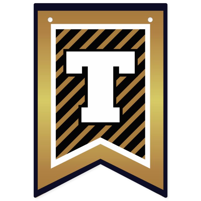 Elegant CONGRATULATIONS Black and Faux Gold Bunting Flags (Eleventh Flag)