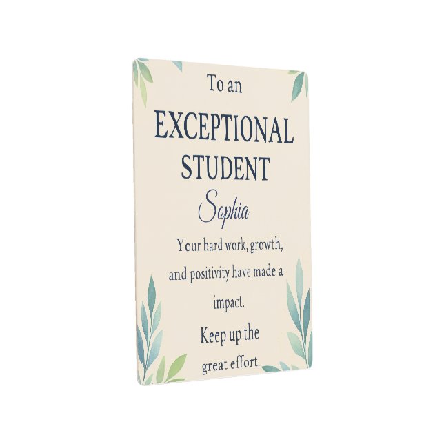 Elegant Congratulations Card for an Exceptional St Metal Print (3/4)