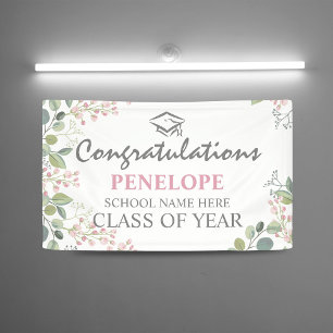 Elegant Congratulations Floral 2026 Graduation Banner