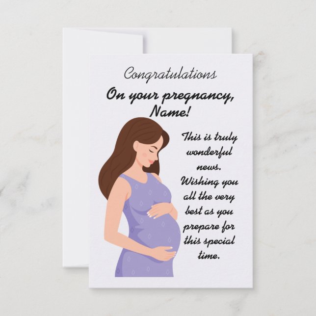 Elegant Congratulations for pregnancy Card (Front)