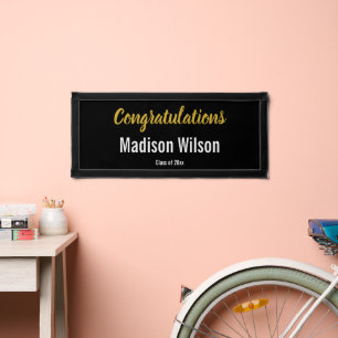 Elegant Congratulations Grad's Name Graduation Pennant