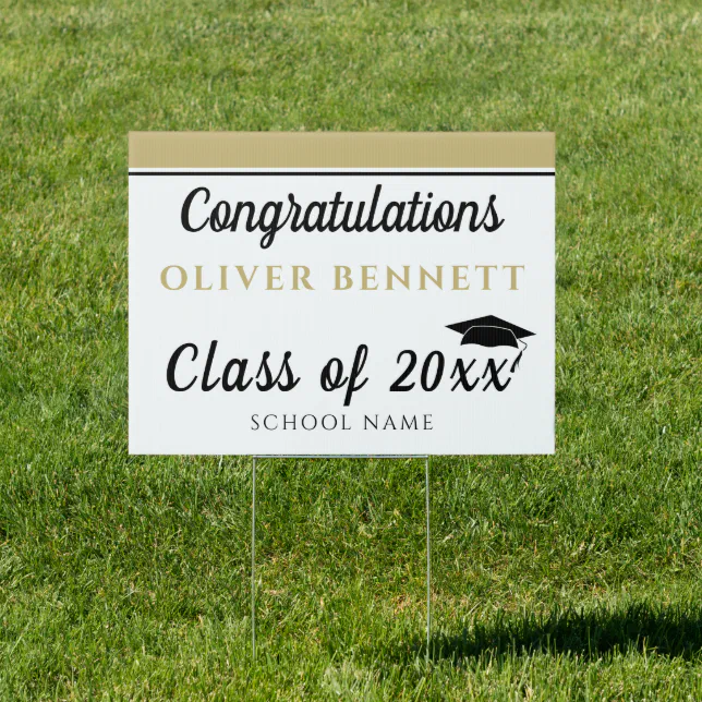 Elegant Congratulations Graduate Graduation Sign | Zazzle