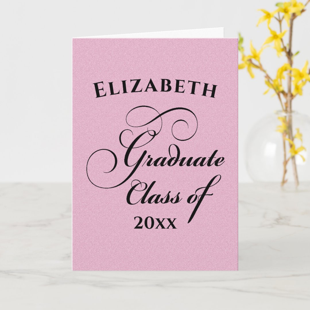 Elegant Congratulations Graduate Pink Glitter Card | Zazzle