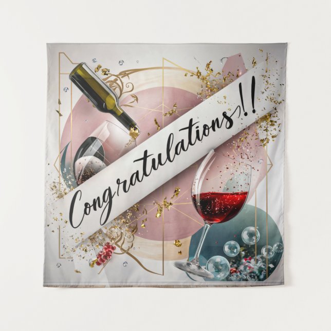 Elegant Congratulations Greetings Mural #5 Tapestry (Front)