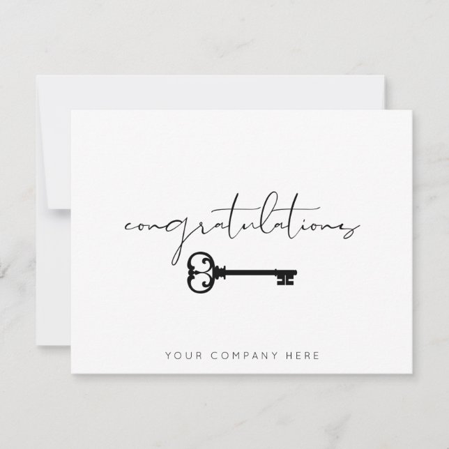 Elegant Congratulations New Home Real Estate  Card (Front)