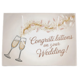 Elegant "Congratulations on Your Wedding" Large Gift Bag