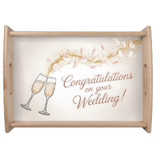 Elegant "Congratulations on Your Wedding"  Serving Tray