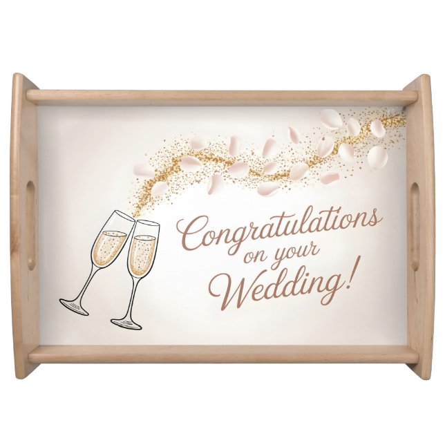 Elegant "Congratulations on Your Wedding"  Serving Tray (Front)