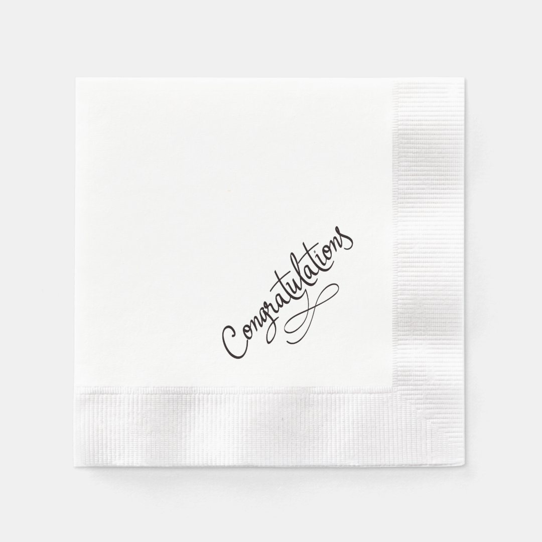 Elegant Congratulations Paper Napkin Zazzle