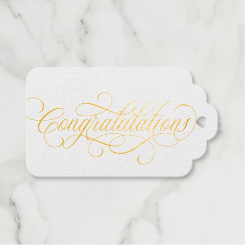 Elegant Congratulations script Foil Gift Tags