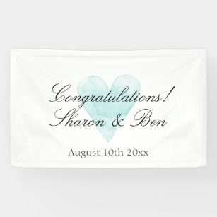 Elegant congratulations wedding banner with heart